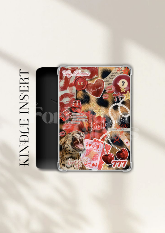 Cherry Red Cheetah Kindle Insert
