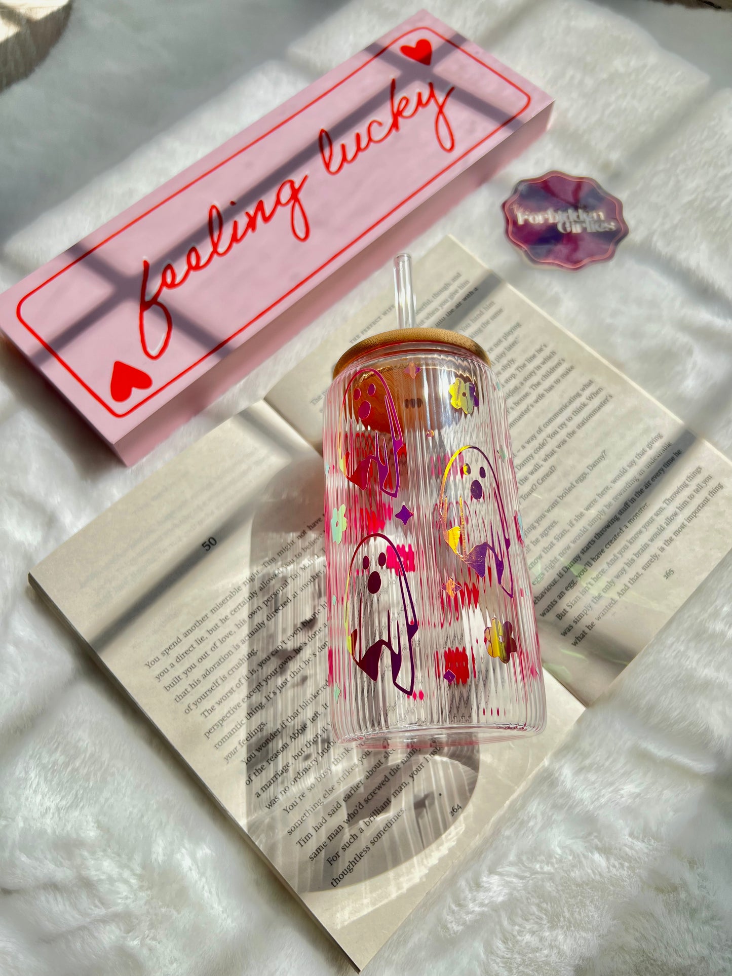 Holographic Spooky Girlie Libbey Glass