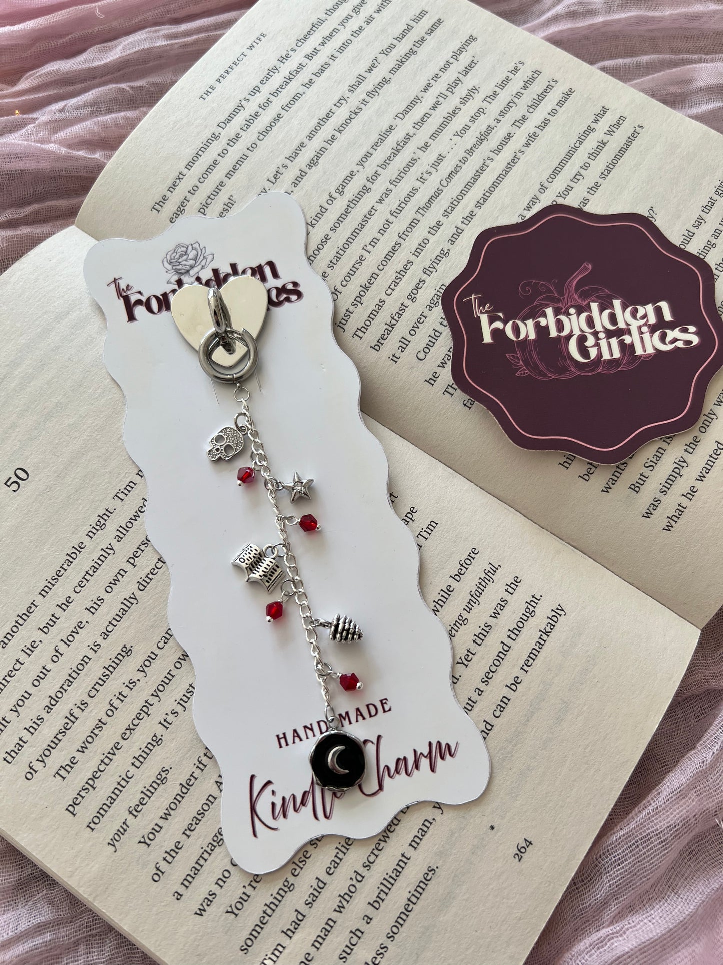 Bookish Skull Kindle Charm