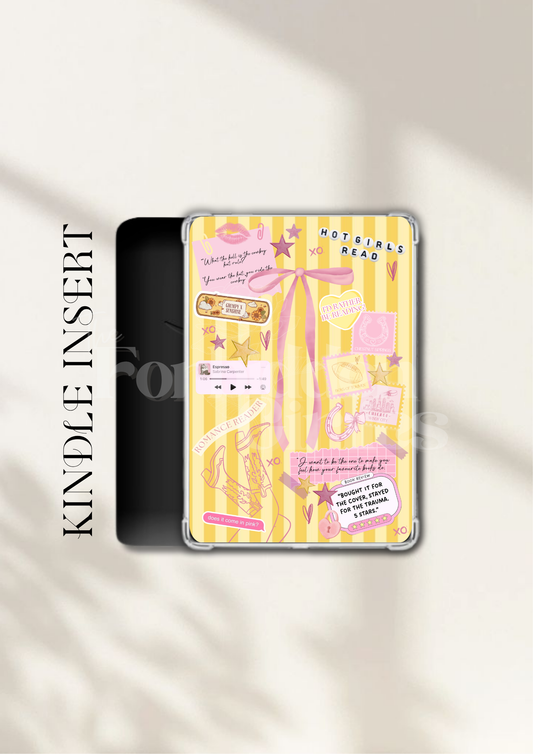 Yellow and Pink Romance Reader Kindle Insert