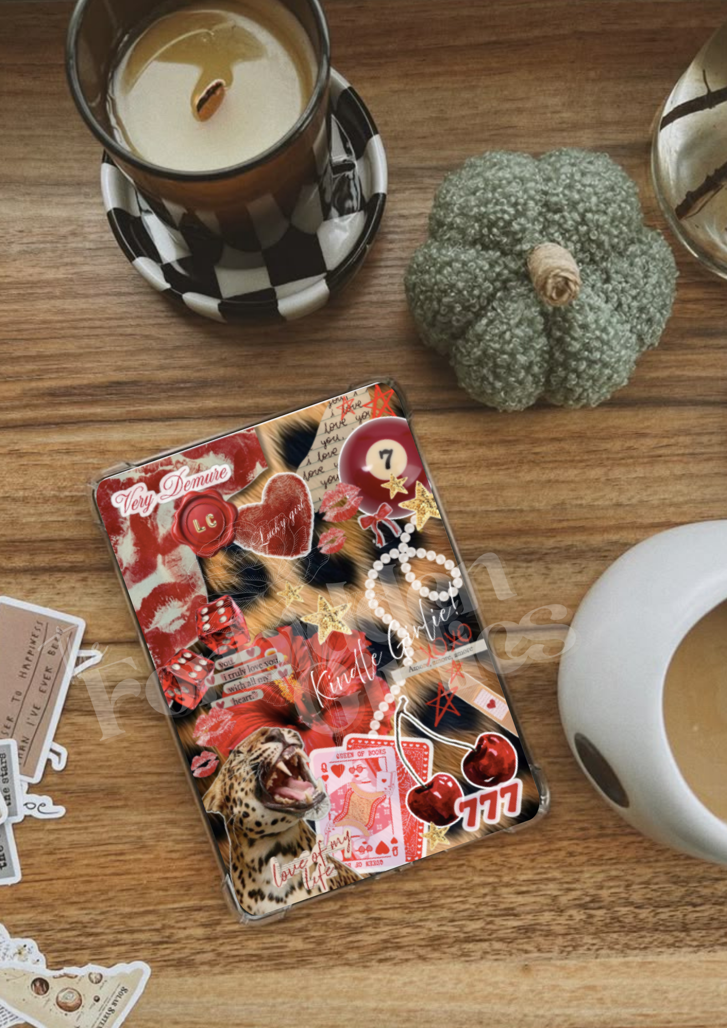 Cherry Red Cheetah Kindle Insert