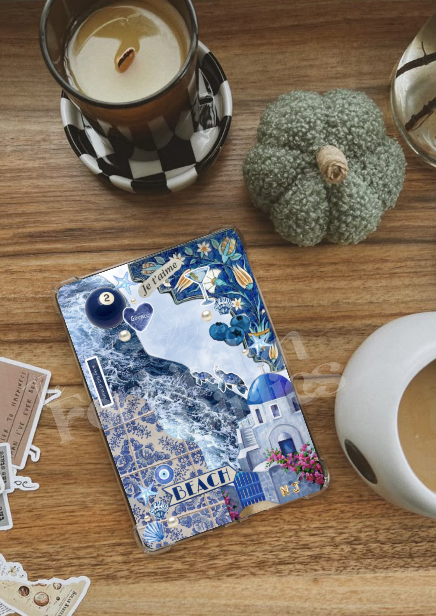 Blue Greece Vibes Kindle Insert