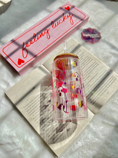 Holographic Spooky Girlie Libbey Glass