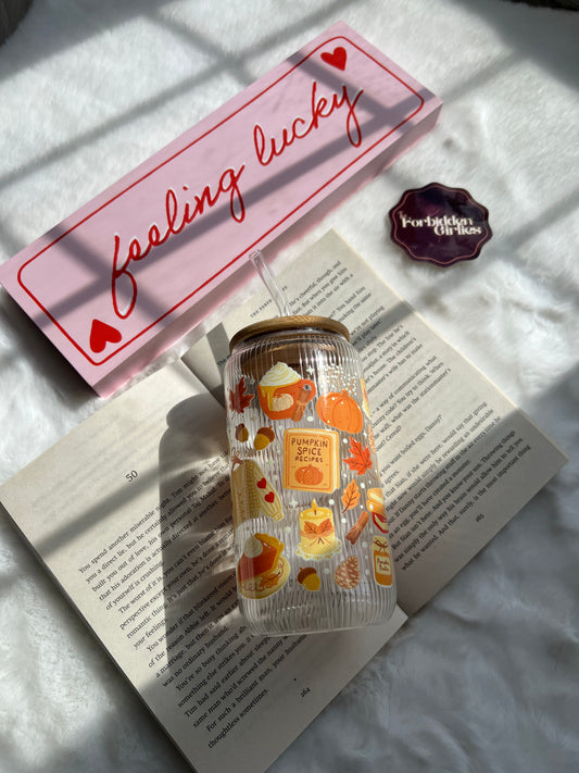 Pumpkin Spice Bookish Libbey Glass